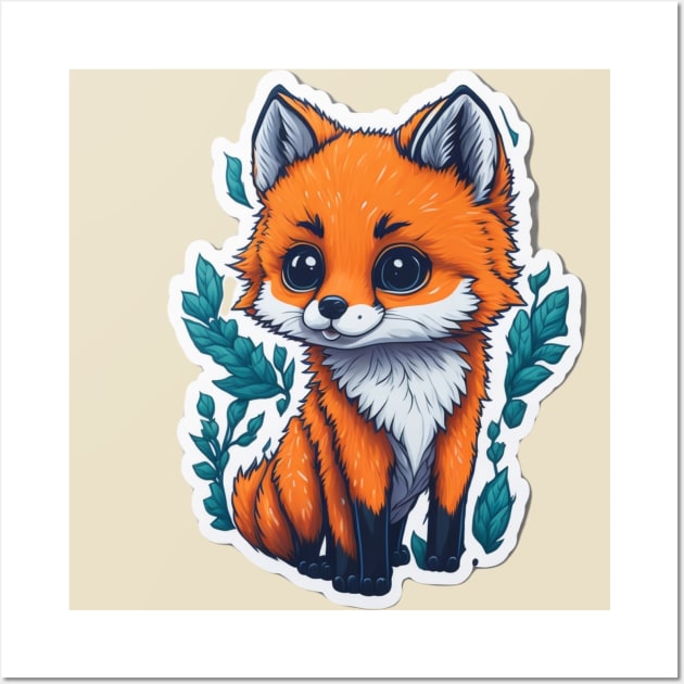 Little Fox Wall Art by Basunat